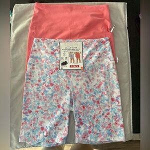 RBX Women's Athletic Shorts 2-Pack - Coral and Floral